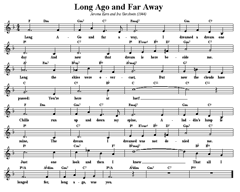 Long Ago and Far Away
